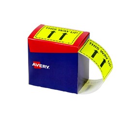 Avery This Way Up Labels Fluoro Yellow 75mm x 99.9mm box of 750